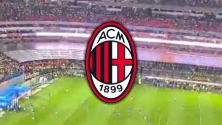Estadio Azteca y logo del Milan