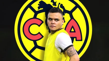 Cabecita Rodríguez y escudo del Club América