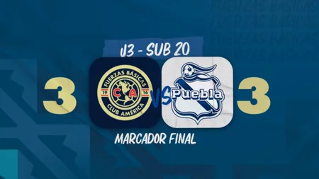 Espectacular remontada de América Sub-20 para empatar el marcador 3-3 ante el Puebla 